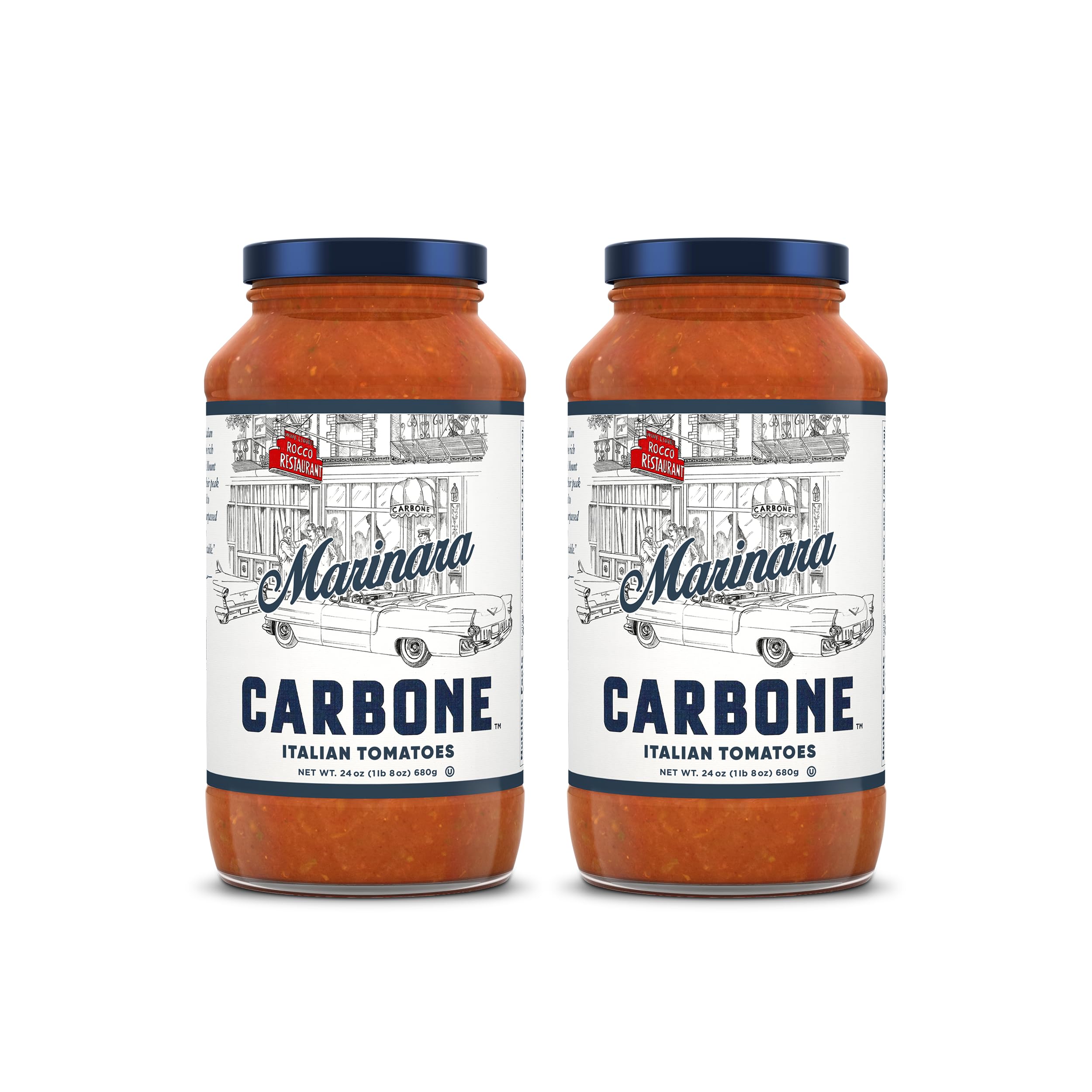 Carbone Marinara Pasta Sauce | Tomato Sauce Made with Fresh & All-Natural Ingredients | Non GMO, Vegan, Gluten Free, Low Carb, 24 Fl Oz (Pack of 2)