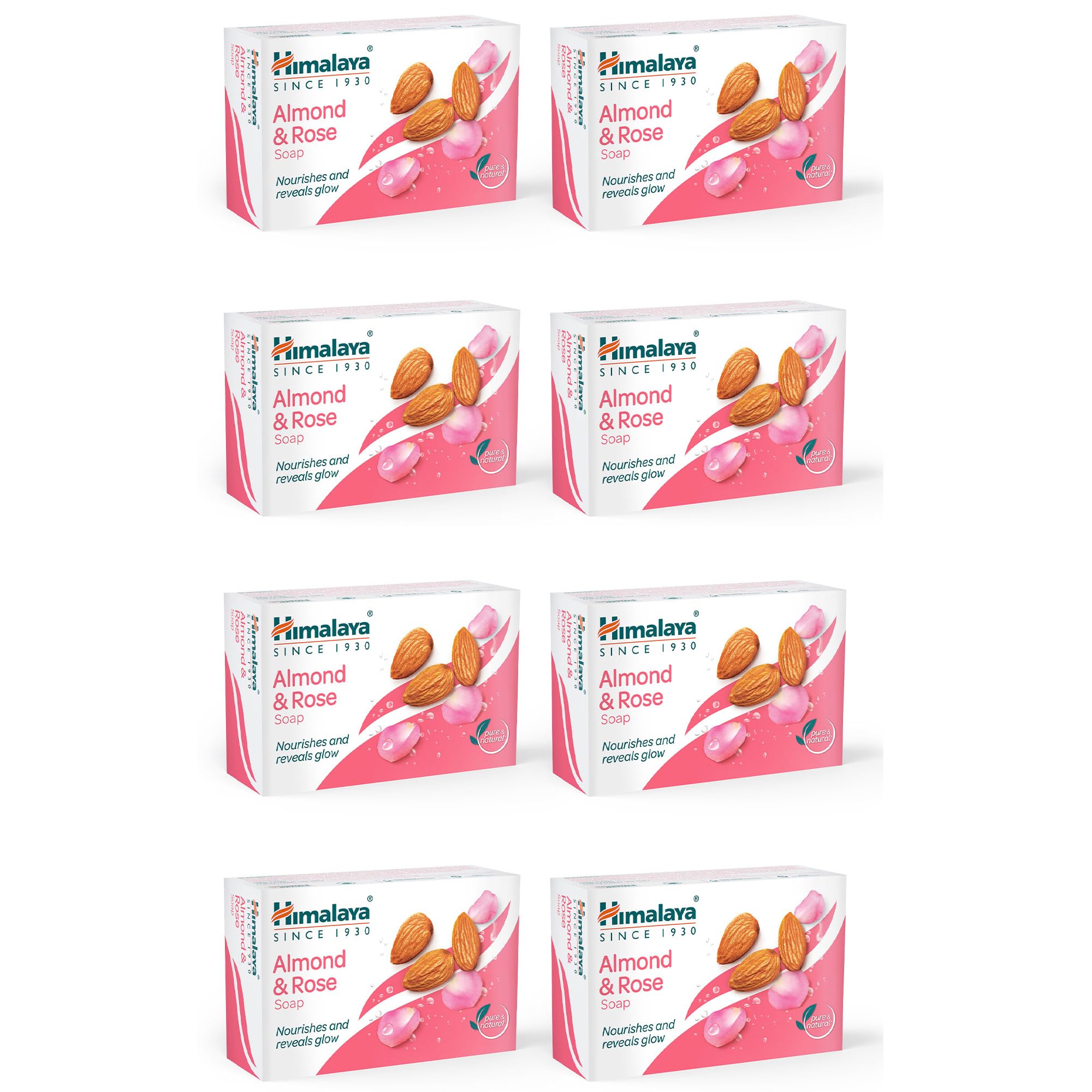 HimalayaAlmond and Rose Soap, 125 g (Pack of 8)