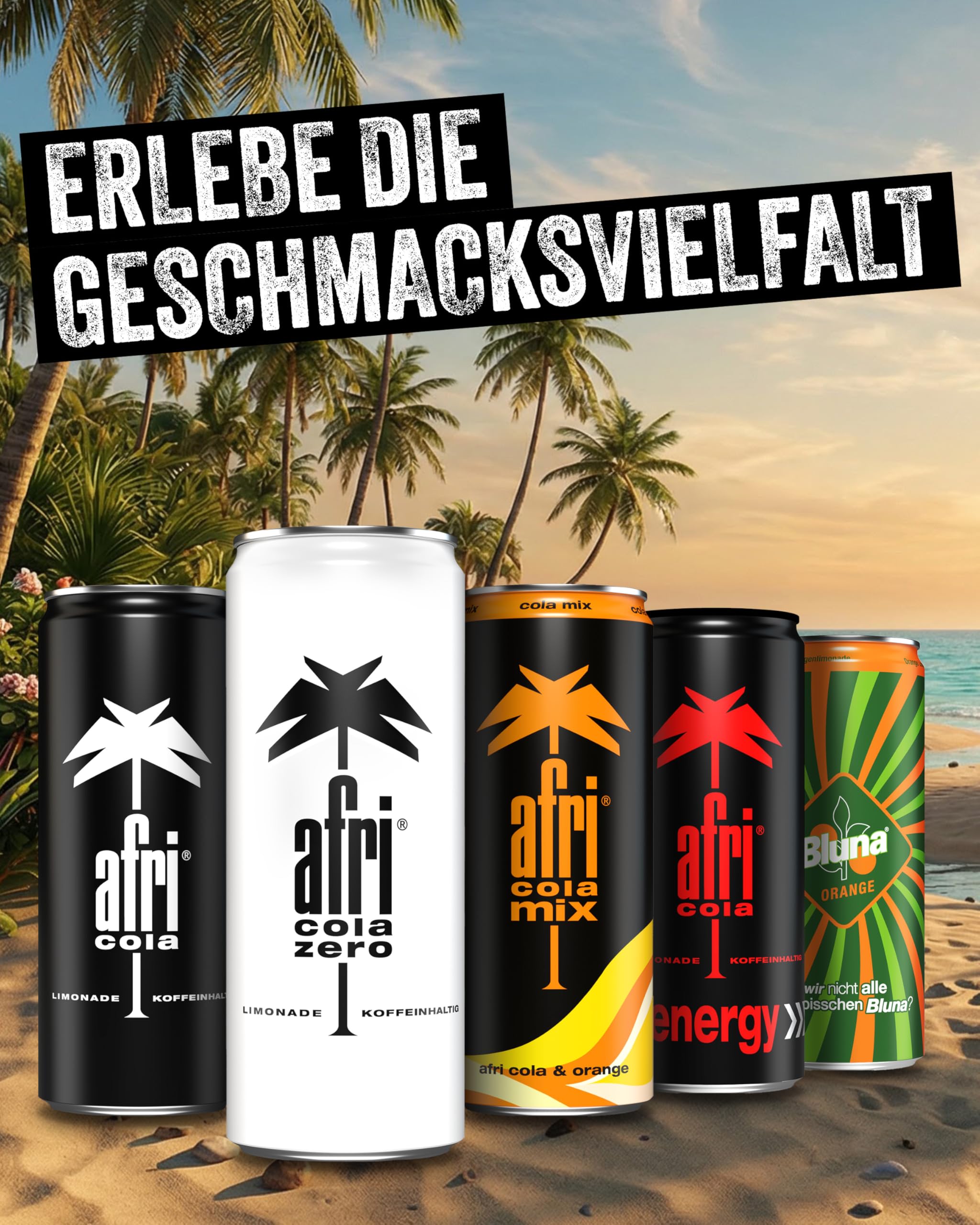 afri cola Zero – Cola-Drink kalorienfrei 24 x 330 ml in der Dose – Kultgetränk ohne Zucker mit vollem afri-Geschmack – Koffeinhaltige Cola-Limonade mit Süßungsmitteln in praktischen Getränkedosen