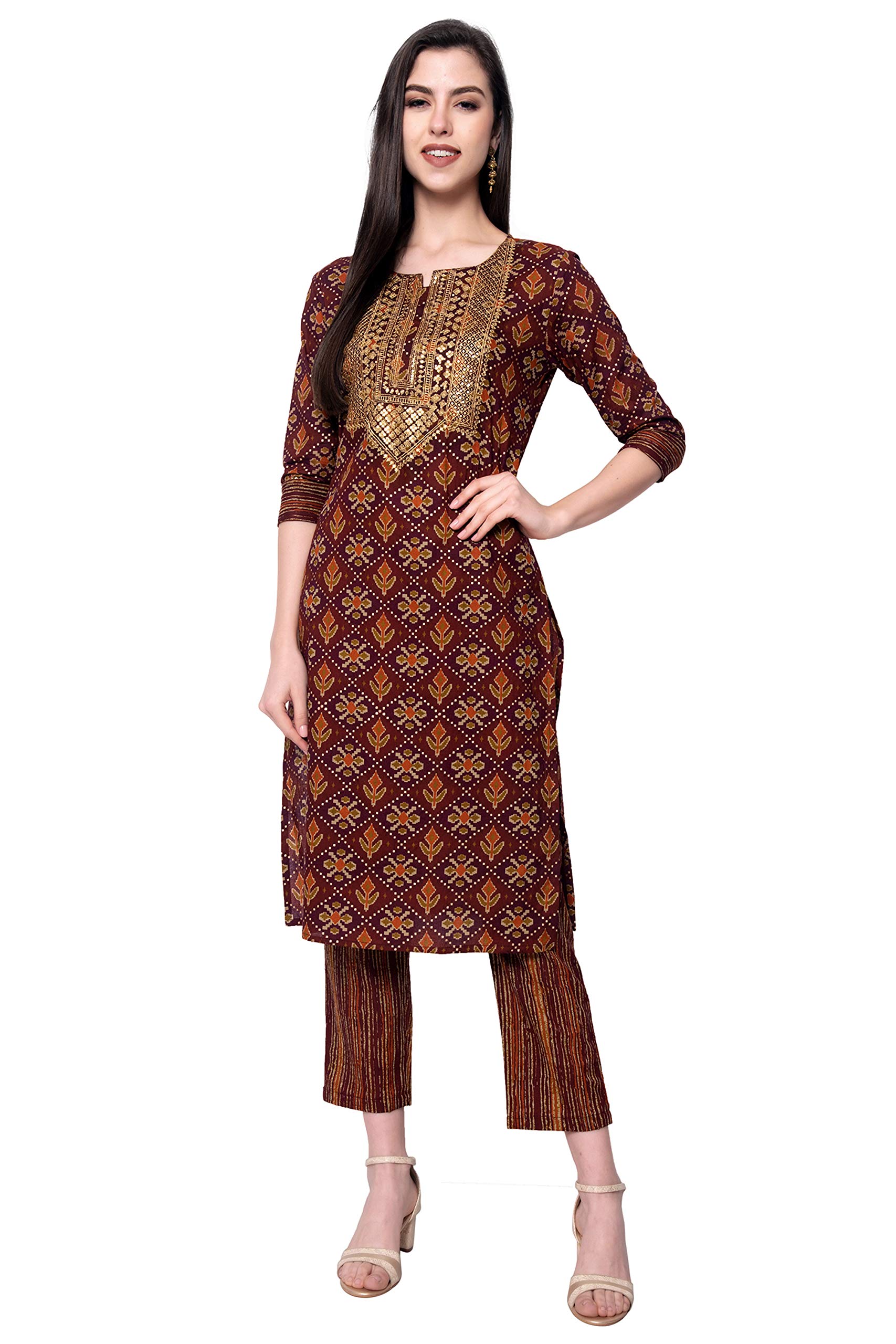 Cotton Kurta And Panto Set