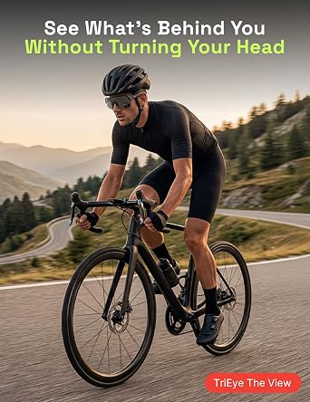 Cycling Glasses with Rear-view Mirror - Sports Sunglasses for Men & Women - UV-400 Protection