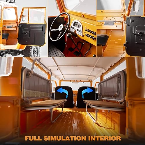 Miniatura 5 de EAZYRC X FMS 110 Toyota Land Cruiser FJ40 RS con camión RC con licencia azul, todo terreno impermeable 4WD 35T 550 Motor RC Crawler para adultos,