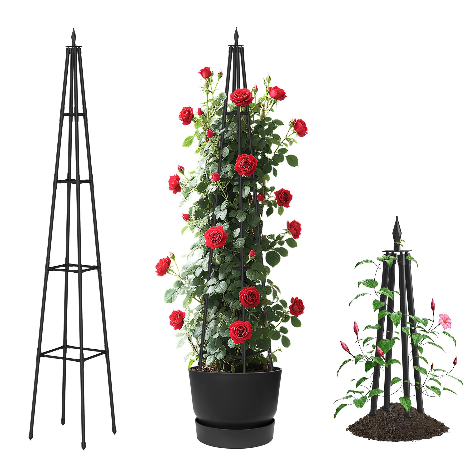 6FT Obelisk Trellis for Climbing Plants – Sturdy & Space-Saving