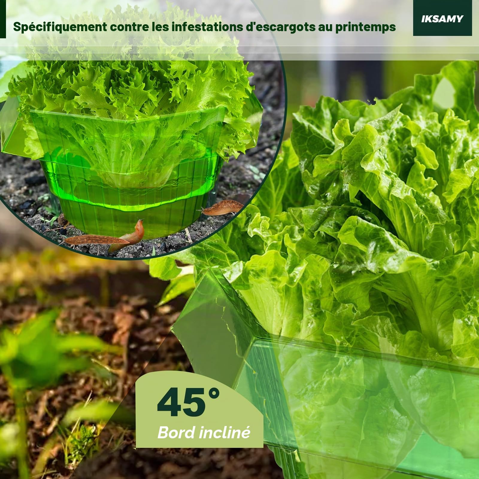 Lot de 20 Colliers Anti-limaces et escargots - Protection Contre Les escargots - sans Poison - en Plastique - pour Plantes et Jardin - Vert (Bord Anguleux)