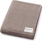 Coton bio de luxe Couverture pour bébé en tricot léger (13 - Pointelle - Chocolat au lait)