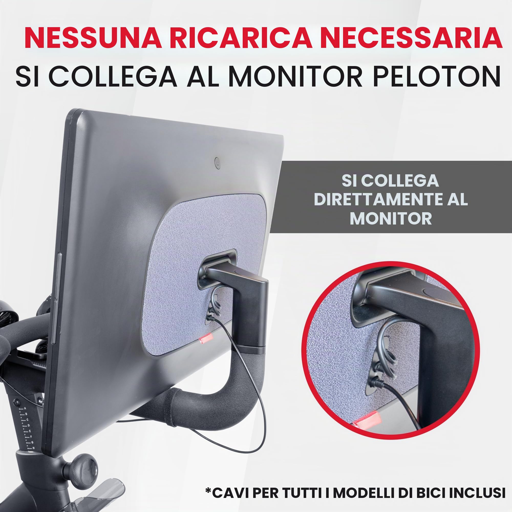 TrubliFit Peloton Bike - Ventola doppia per bicicletta con supporto per telefono, interamente in metallo, non richiede batterie, accessori per Peloton Bike