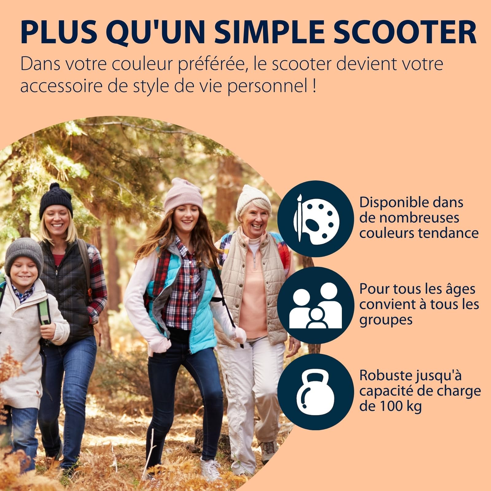 HUDORA Scooter Start 200 I Trottinette Robuste en Aluminium I Réglable en Hauteur et Pliable I pour Enfants et Adultes jusqu'à 100kg I Trottinette Solide avec béquille | Orange