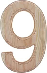 Amazon.com: Unfinished Wooden Arial Font Number 9 (Nine) 6.25 Inches