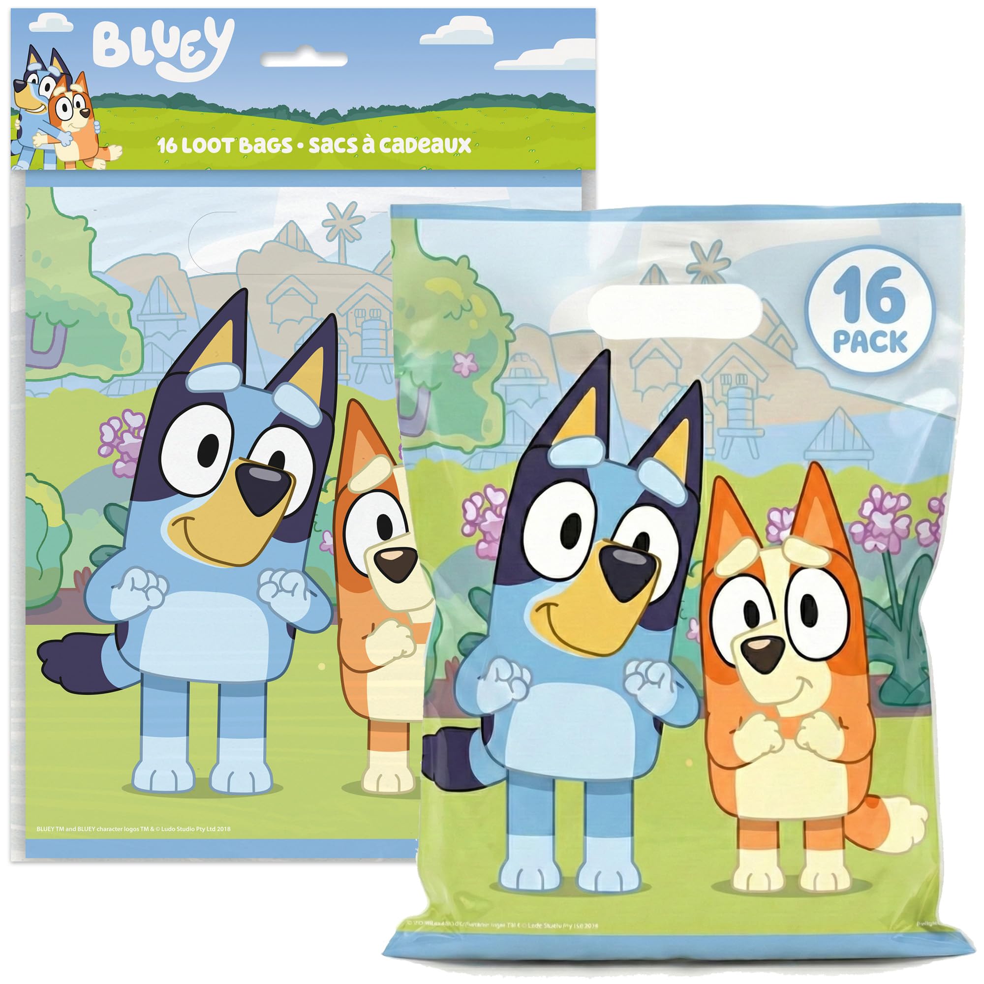 Unique Bluey Goodie Bags for Party Favors | 16 Pack | Bluey Birthday Decorations and Party Supplies
