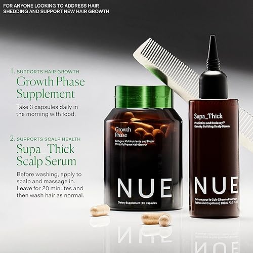 Miniatura 4 de The Nue Co. Suplemento de fase de crecimiento, apoya el crecimiento del cabello, reduce la rotura, el cabello más grueso y lleno, contiene