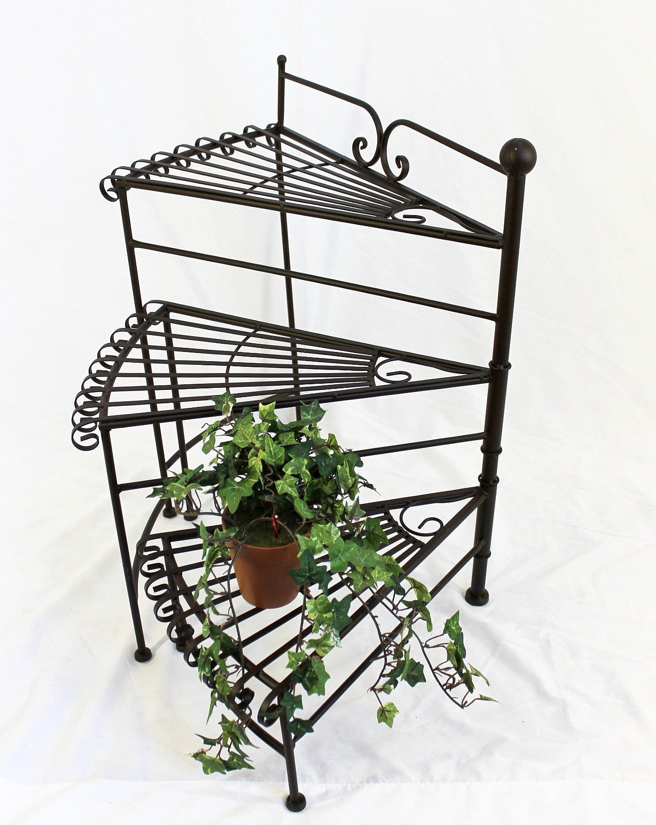 DanDiBo Blumentreppe Metall 64 cm Blumenständer mit 3 Ablagen DY11-12020 Pflanzenständer Blumenbank Blumenhocker Blumensäule Blumenregal
