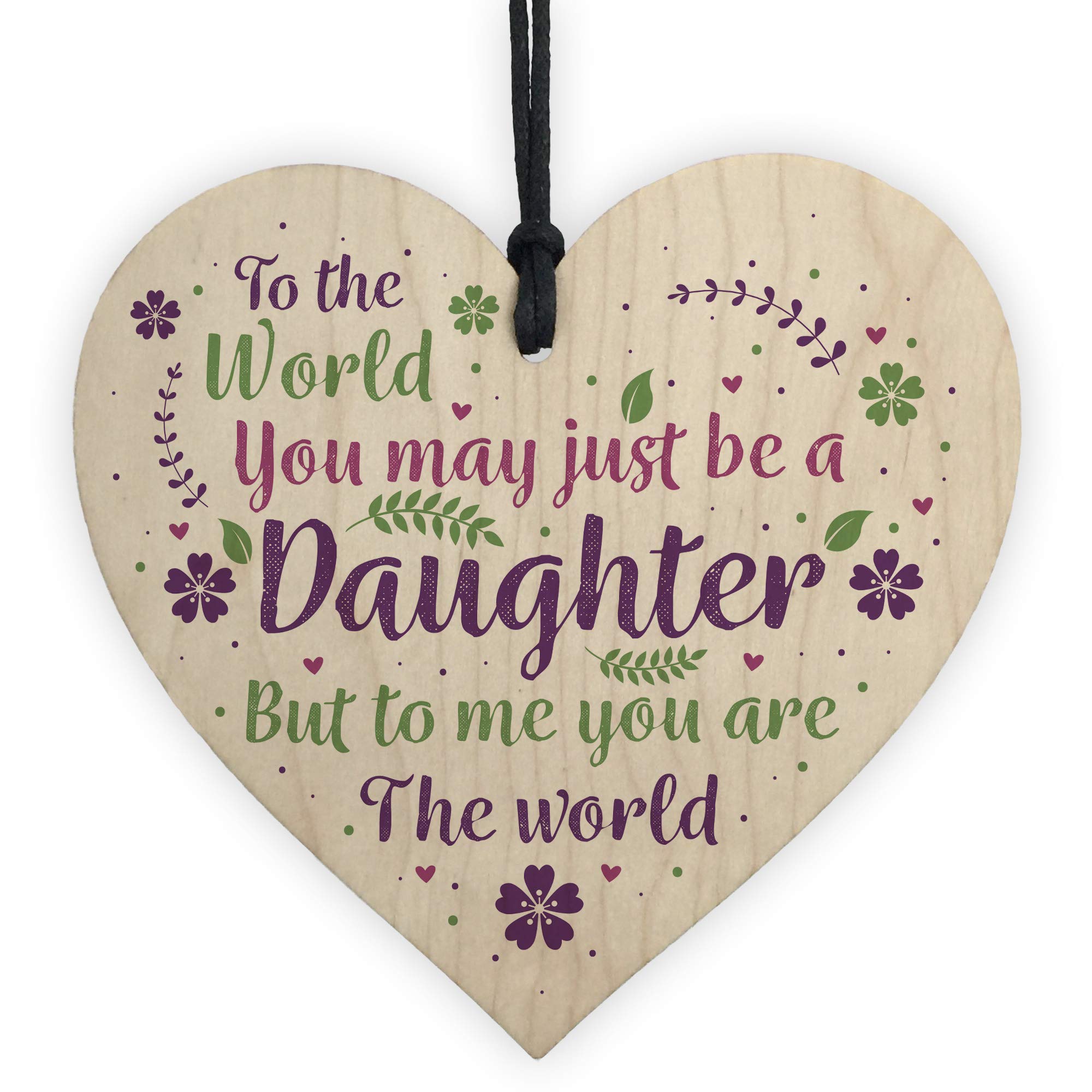 Red Ocean For Daughter Handmade Wooden Heart Plaque Daughter Birthday From Mother Keepsake