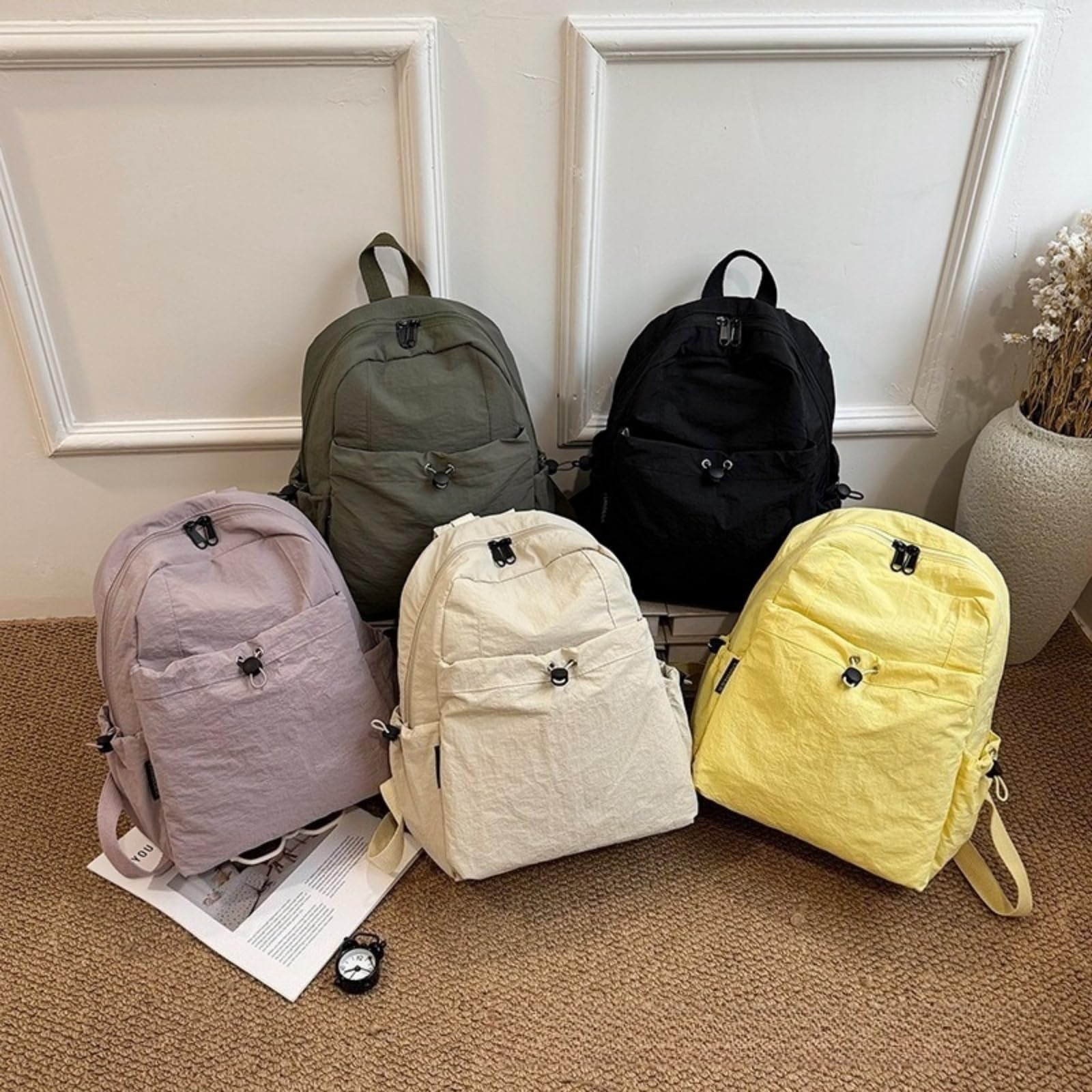 Zaino Piccolo Casual per, Daypack di Viaggio All'aperto Leggero per L'uso Giornaliero del Campeggio Escursioni-Black
