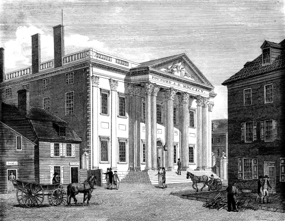 First Bank Of US 1799 Nthe First Bank Of The United States In Third Street Philadelphia Line Engraving 1799 By William Birch & Son Poster Print by (18 x 24)