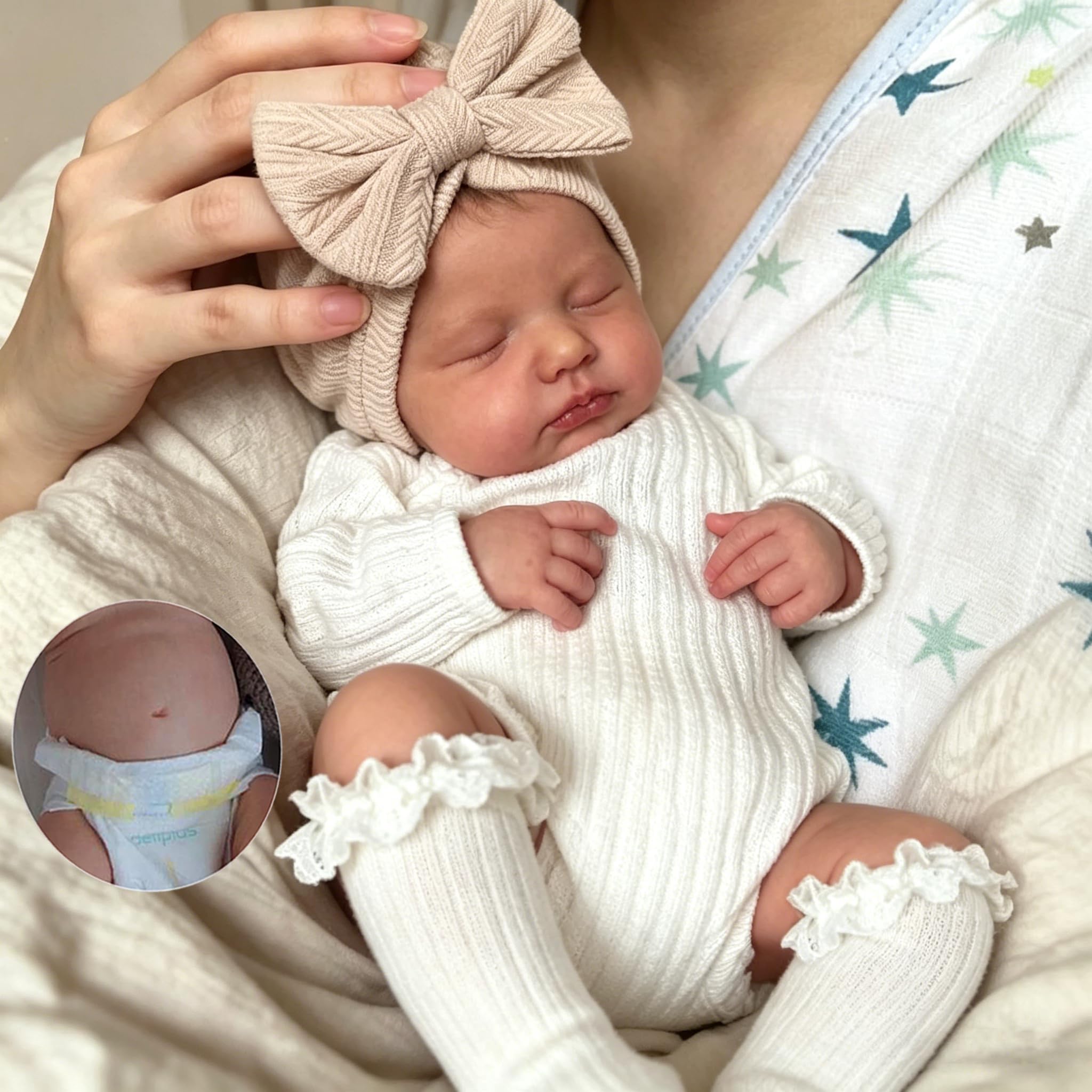 Anano Newborn Realistic Reborn Baby Dolls Baby Dolls - 20 Inch Realistic Silicone Doll Full Body Toddler Girl, Real Life Anatomically Correct Babies Doll, Sleeping Newborn Babys With Accessories