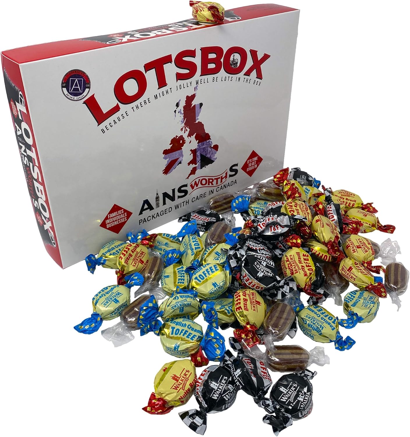 British Candy Gift Box Bundle with 4 Bags of Individually Wrapped