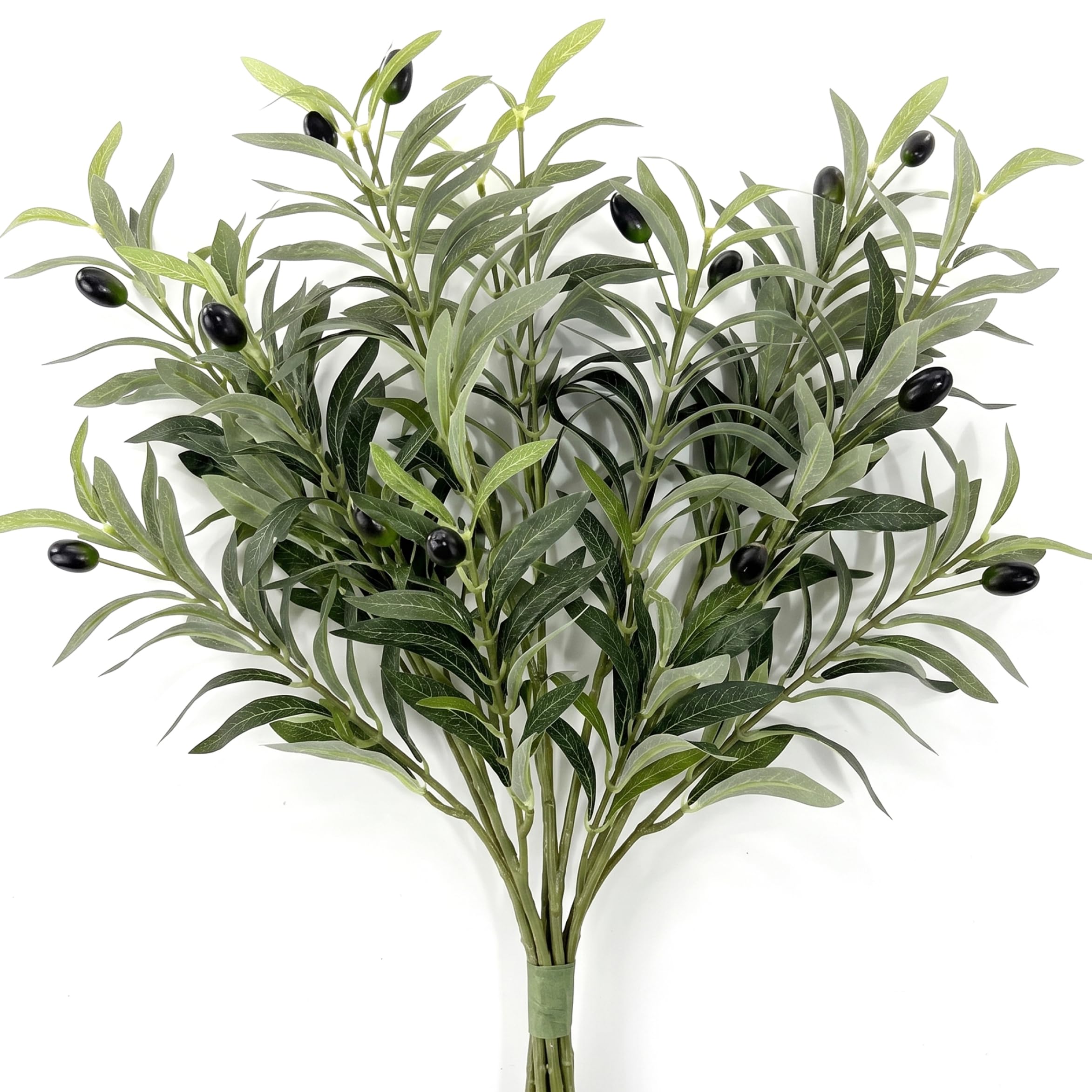 Yeaxxsqy 6 Pack Artificial Olive Branches, Realistic Greenery Stems for Vase Decor, 16 Inch, Indoor Faux Olive Tree