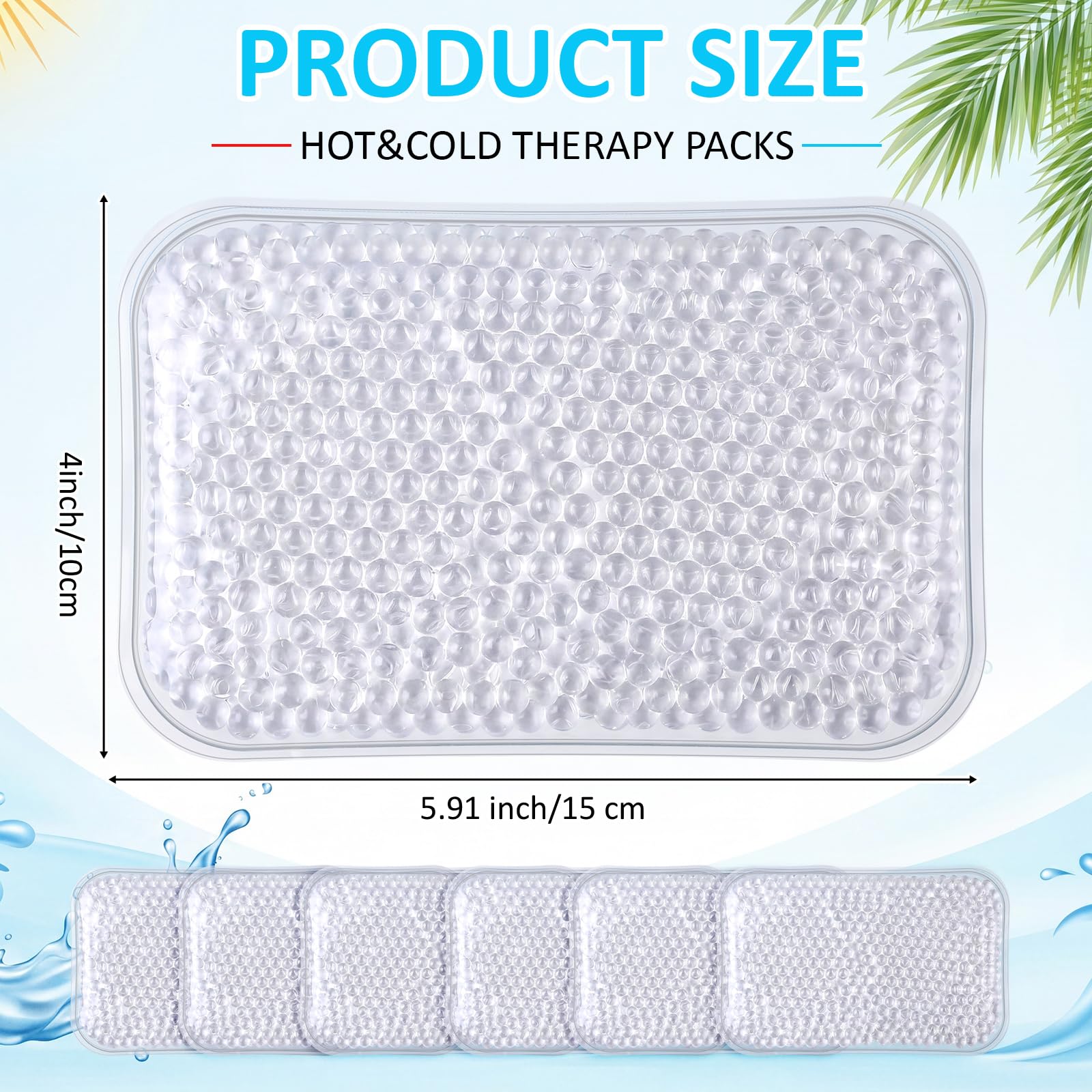 TrelaCo 36 unidades de hielo de gel transparente de 4 x 6 pulgadas, reutilizables, paquete de frío y calor, almohadilla de refrigeración de gel suave y pequeña, compresa para deportes, hinchazón