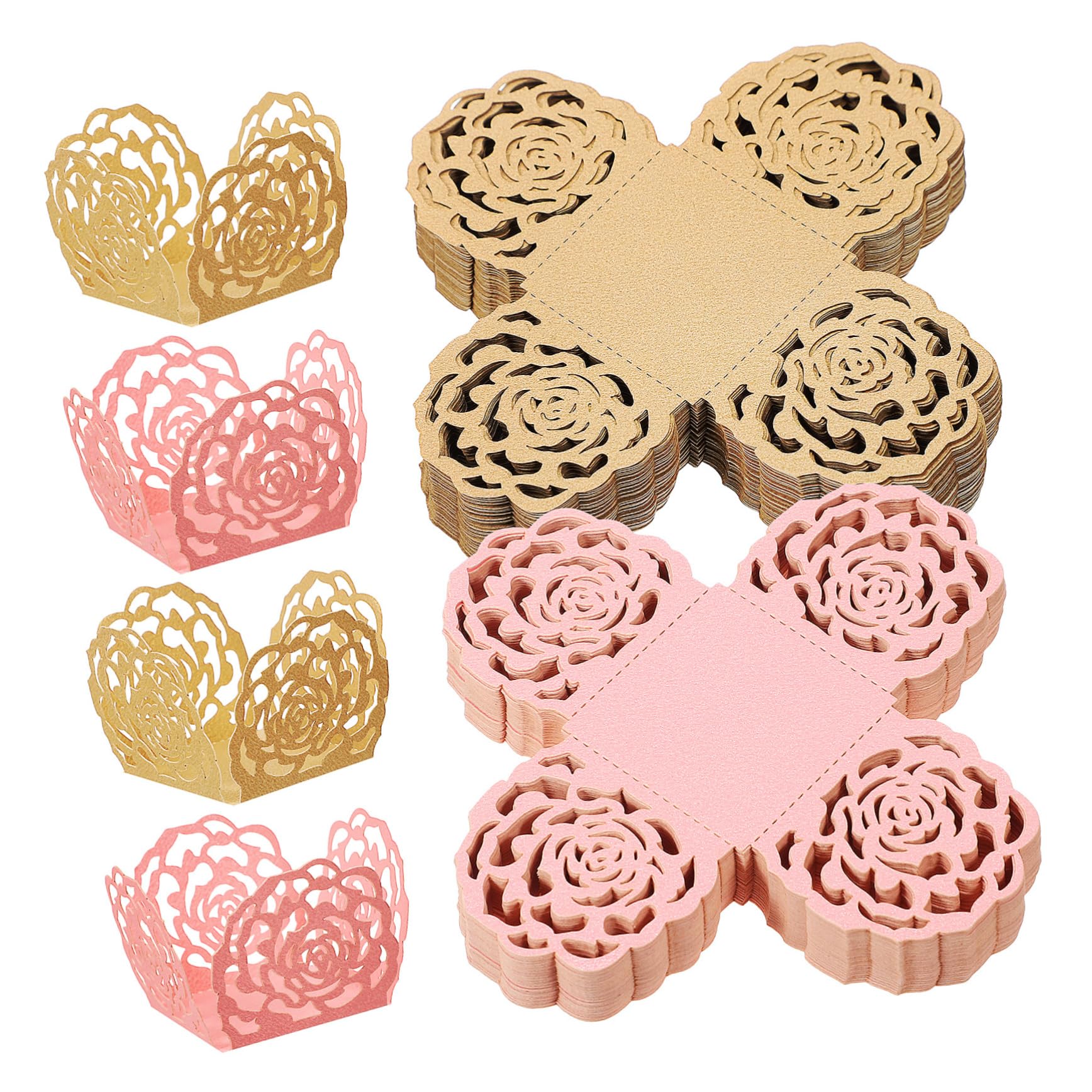 TOPBATHY 5 Ensembles Couvertures De Chocolat Doublure De Petit Gâteau Para Hauts De Forme Point Présentoir De Bonbons Caissettes pour Mini Cupcakes Moules À Pâtisserie Papier 100 Pièces * 5