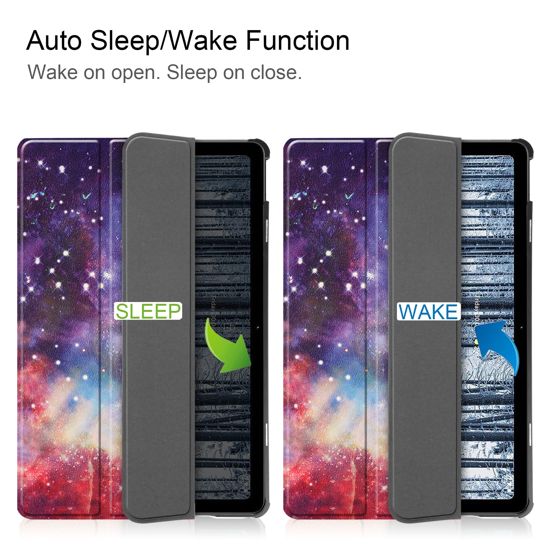 Custodia In Pelle Per Tablet Nokia T21 (10.4 Pollici) 2022 - Cover Smart Con Funzione Auto Sleep/Wake - Nero