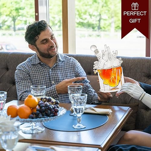 Miniatura 4 de Juego de decantador de corazón para whisky y vino, aireador de órgano, regalo para esa persona que amas, regalo para médicos, cirujanos torácicos,