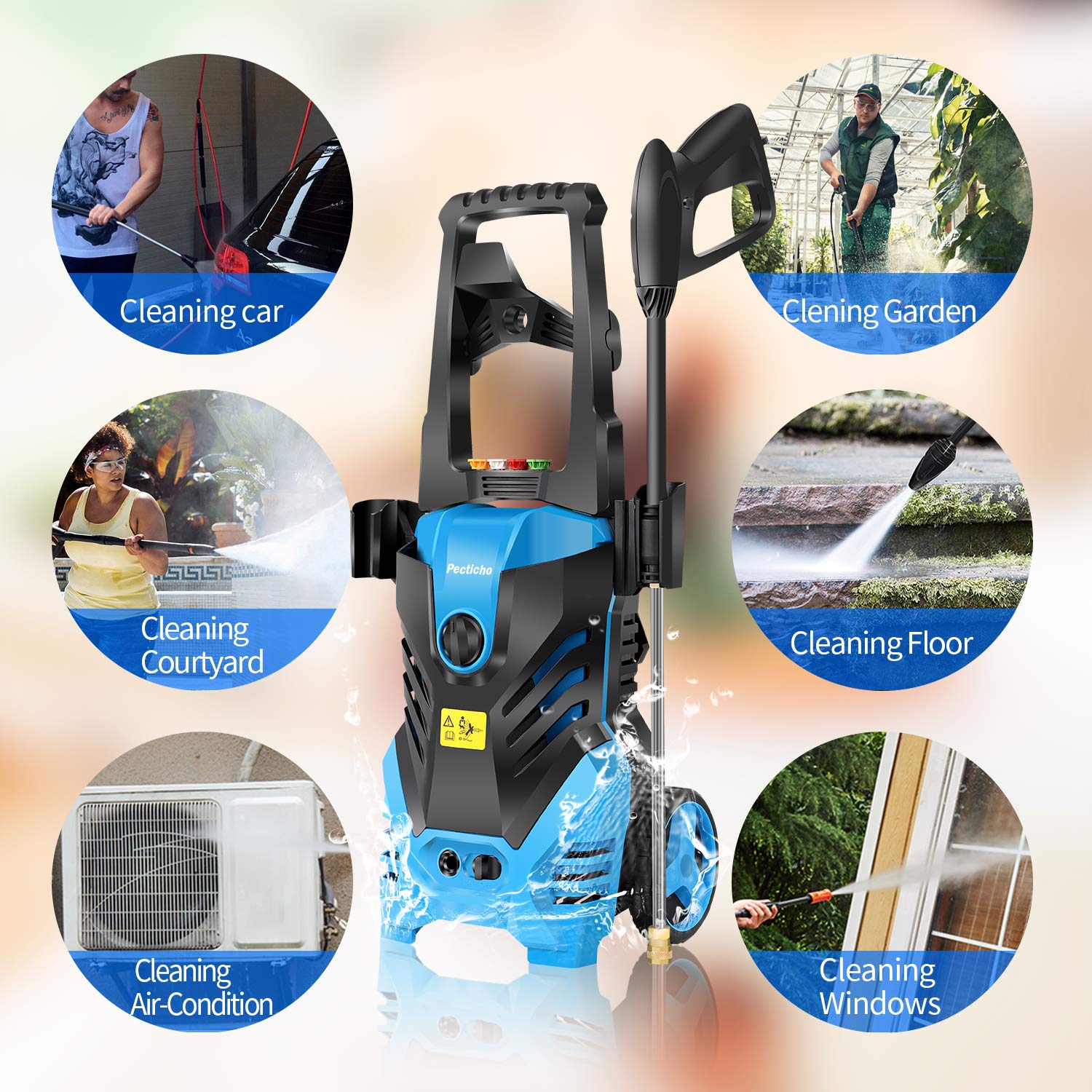 Buy Pecticho Electric Pressure Washer 3200 PSI Powerful Power Washer, 2.5 GPM Power Washers