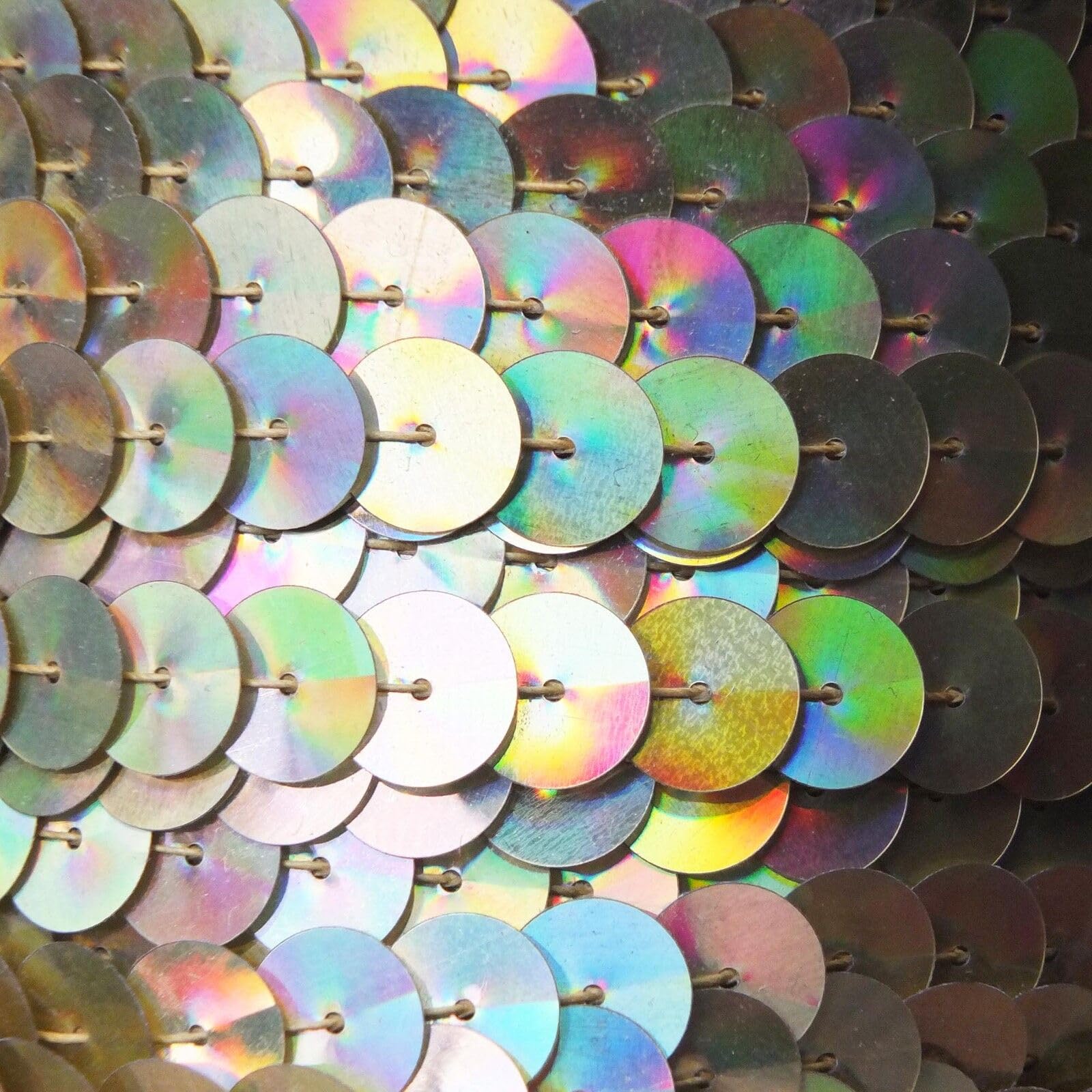 Gold Lazersheen Metallic Sequin Trim 10mm Flat Strung by The Yard. Made in USA.