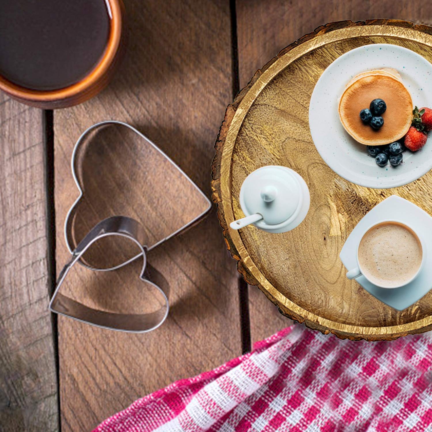 Plateau Rond En Bois 20 Cm - Plateau De Service, Assiette à Gâteau, Présentation - Bois Naturel Poli, Antidérapant, Facile à Laver - Pour Cuisine, Décoration, Dessert