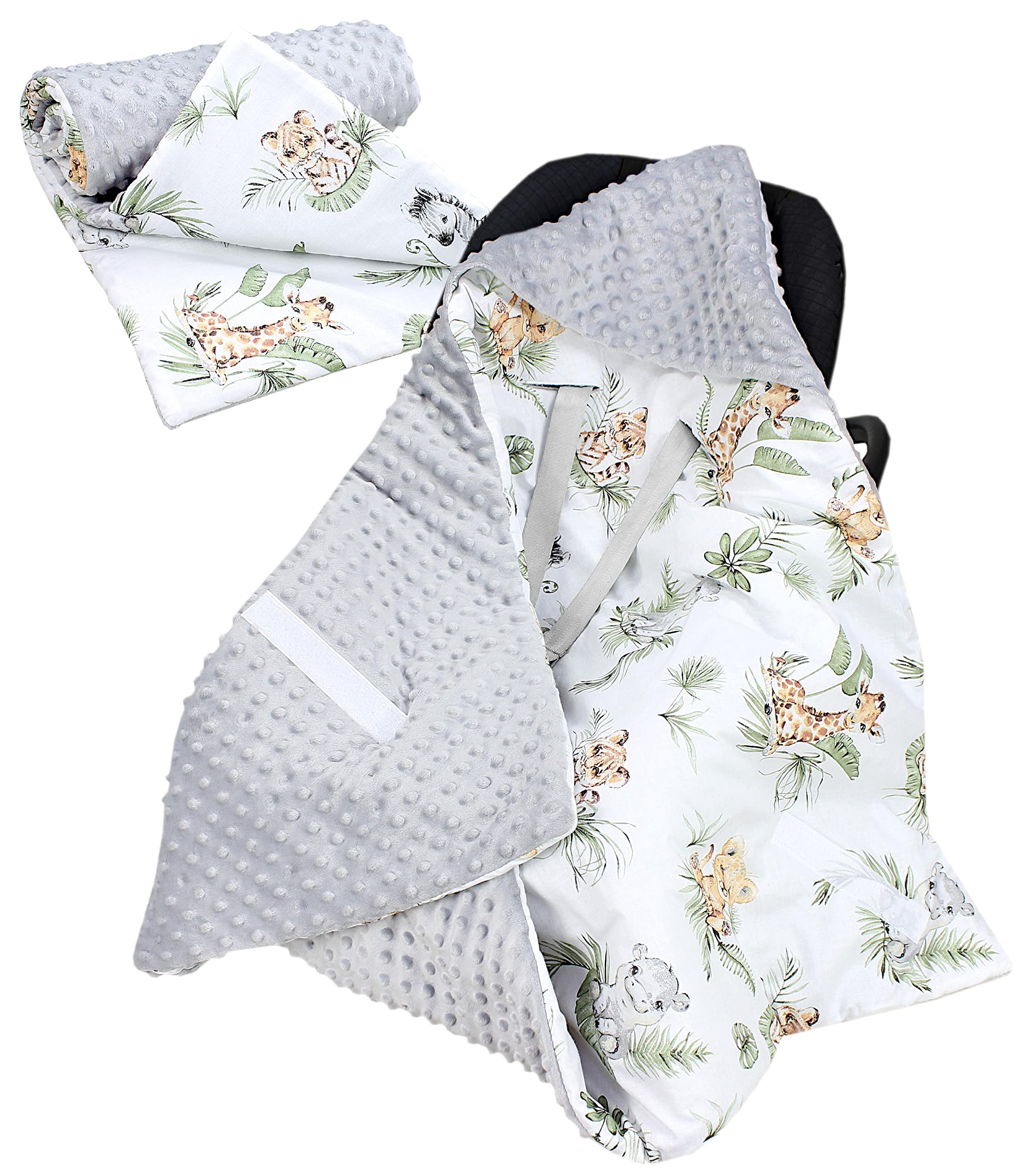 TupTam Couverture de Bébé 85 x 85 cm pour Siège Auto Buggy Coque Universelle Minky Coton