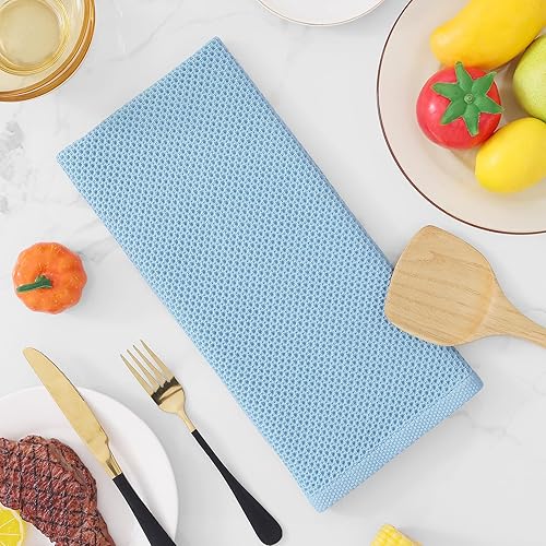 Miniatura 146 de Homaxy Trapo de cocina de 100% algodón, tejido de punto gofre, ultrasuaves, absorbentes, de secado rápido, para limpiar, 13 x 28 pulgadas, paquete