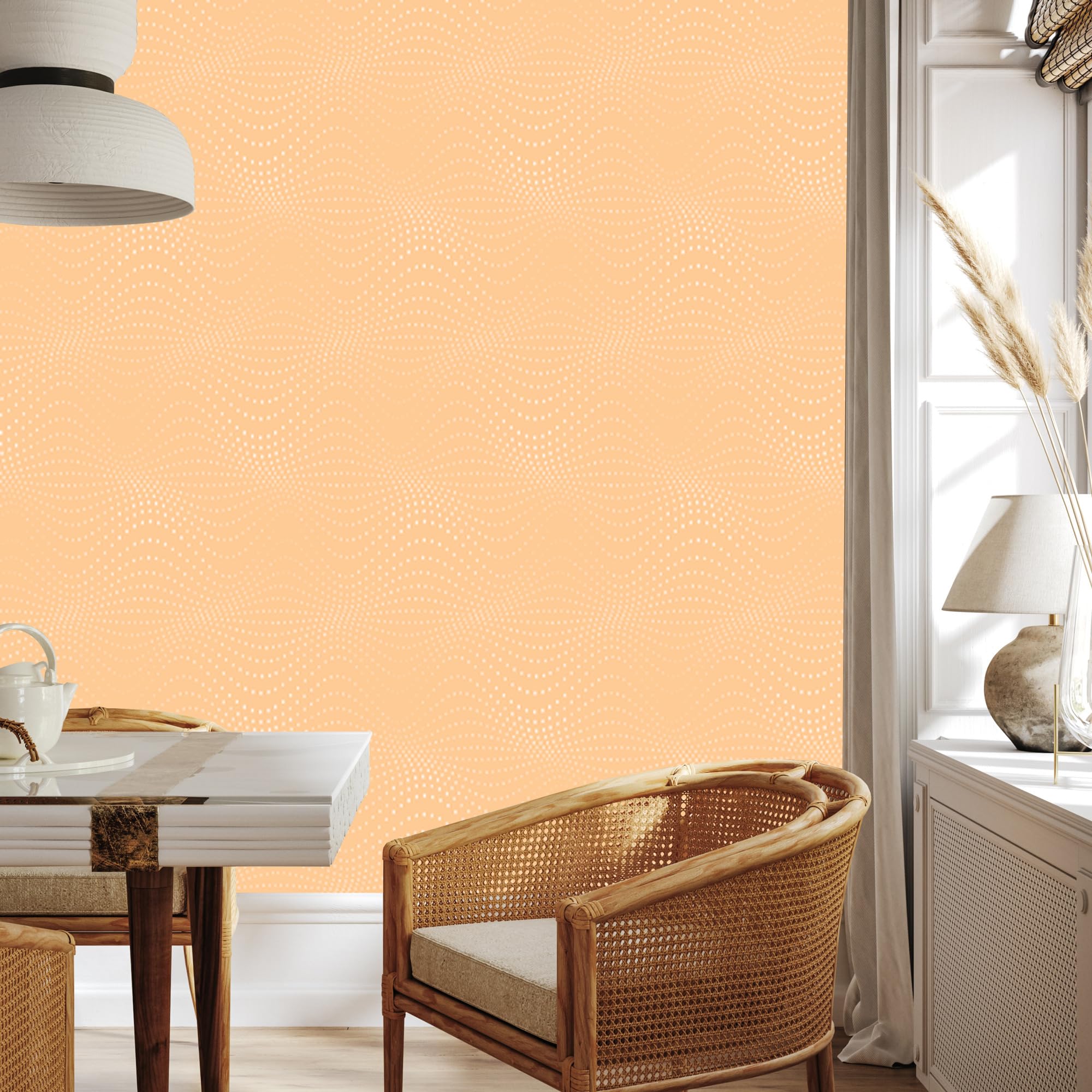 Vliestapete Geometrisches Muster – Creme 50 x 1000 cm | Grafische Formenkomposition; Plastische Tiefenwirkung; Zeitgemäße Wandgestaltung; Kleister im Set