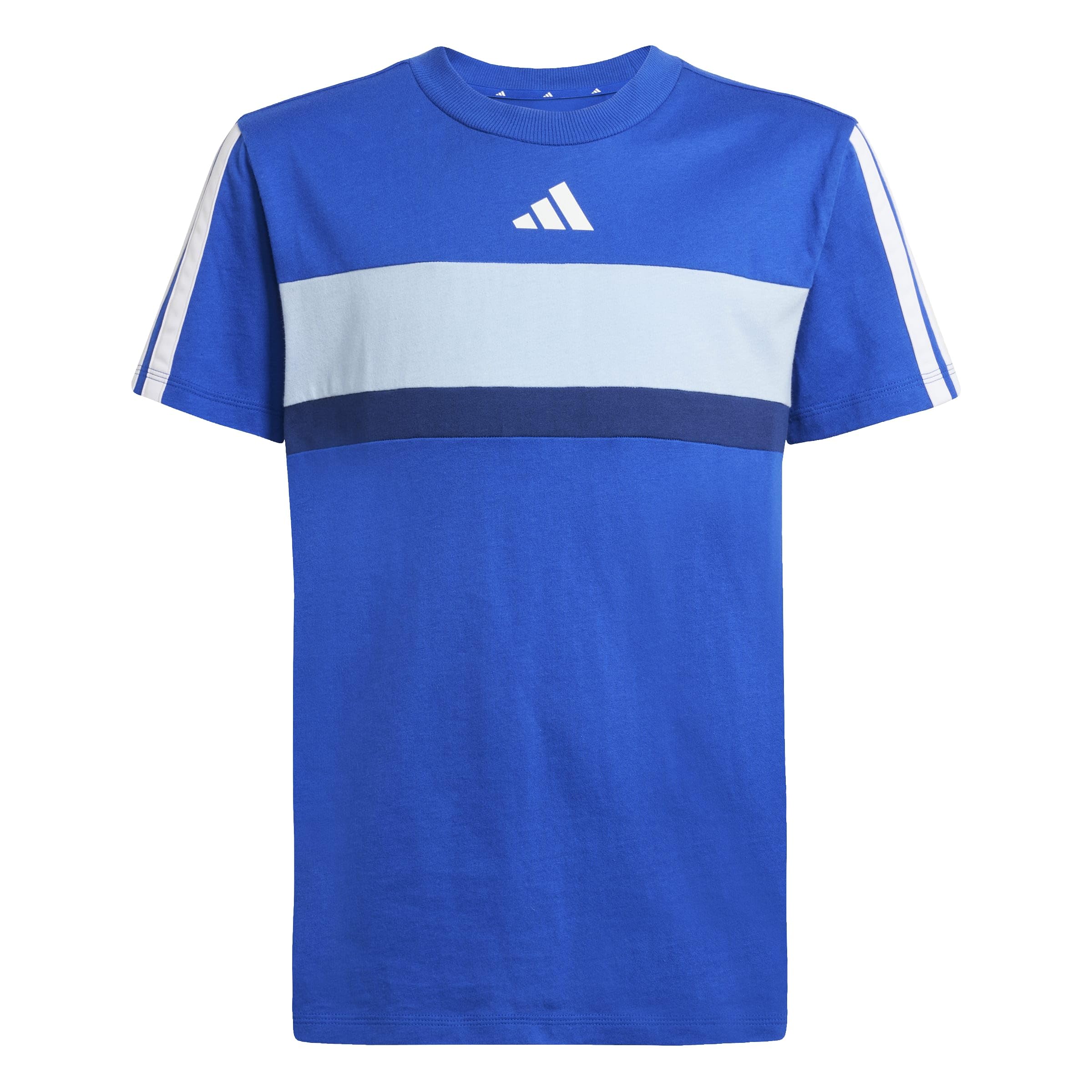 adidas Unisex Kids Seasonal Essentials Tiberio 3 Stripes Shirt, Team Royal Blue/core White, 9-10 Years