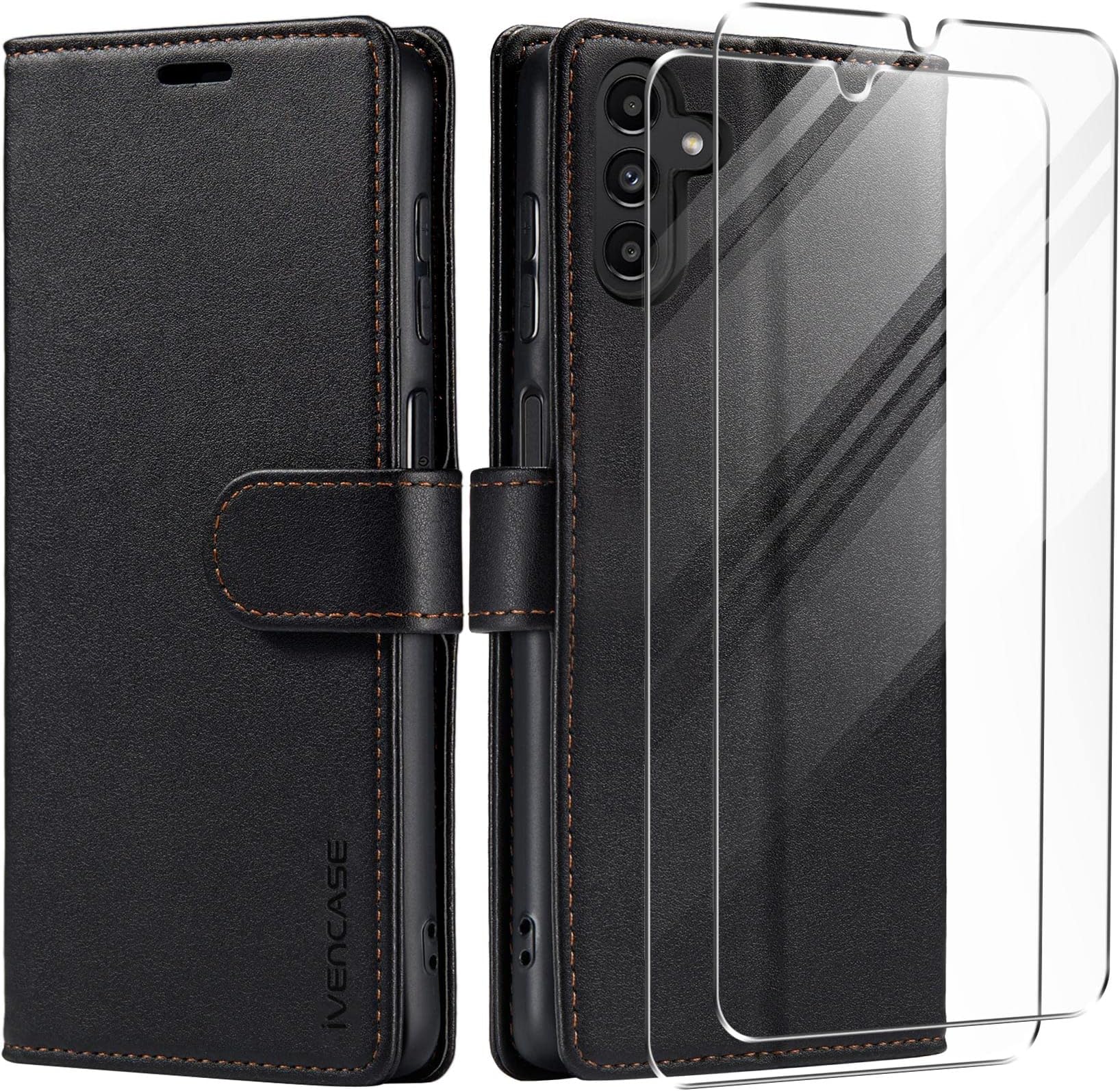 ivencase LederHülle für Samsung Galaxy A15 4G/5G Hülle und 2 Stück ...
