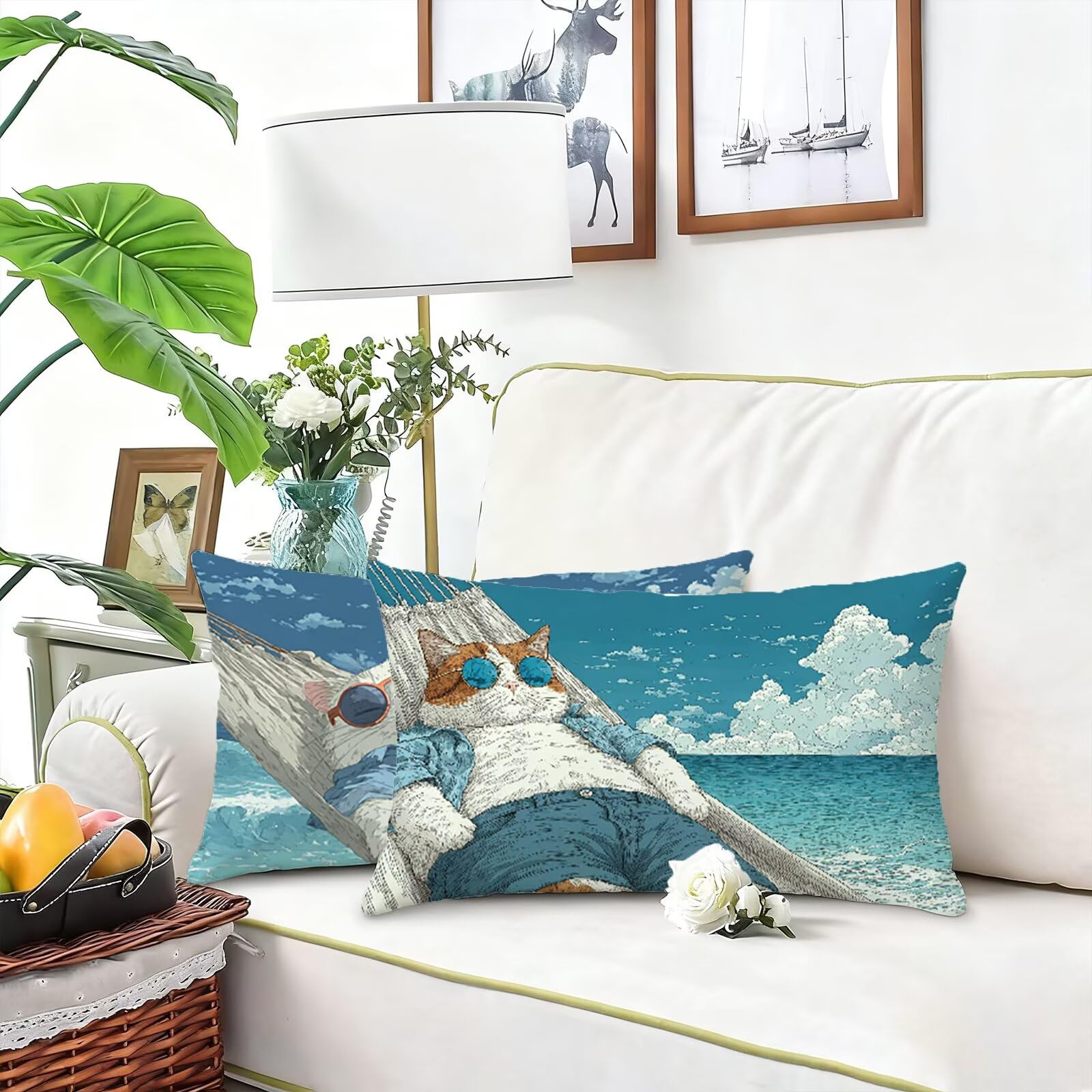 Poszewka na poduszkę beżowa poszewka na poduszkę 70 x 90 cm zwierzę poszewka na poduszkę dekoracyjna aksamitna poszewka na poduszkę zestaw 2 szt. niewidoczny zamek błyskawiczny nadający się do prania
