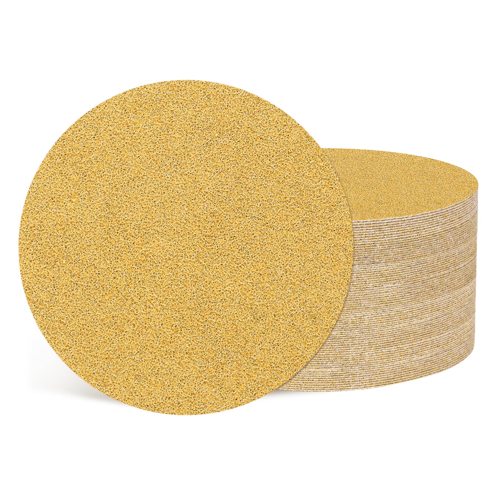 Kozelo 50 Pcs Sanding Discs 76 mm 60 Grit Hook and Loop Random Orbital Sandpapers Suitable for Drywall Sander Wood Metal Furniture, Yellow — image 1