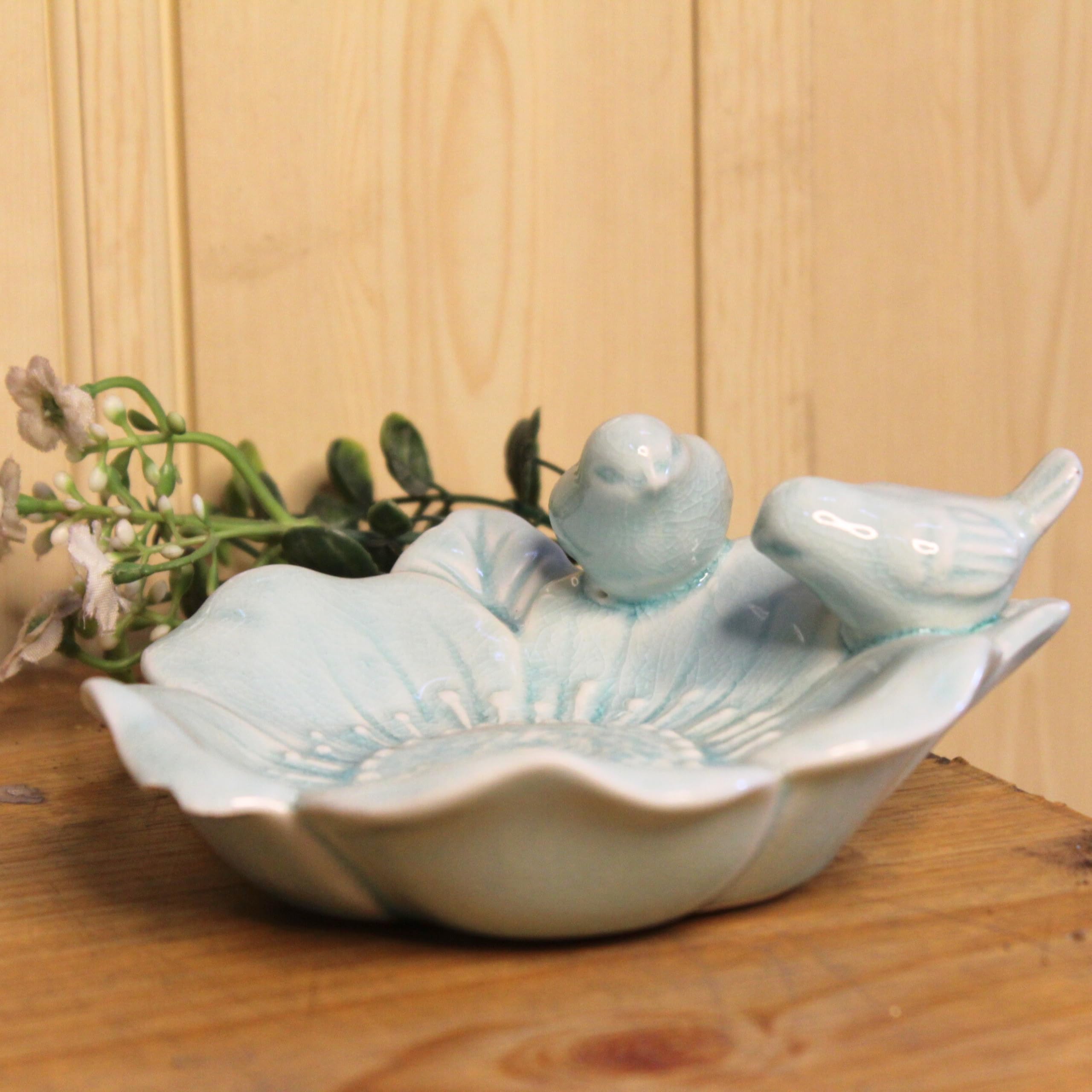 Buy Wonderland Small Decorative Ceramic Plate with Birds in (Blue
