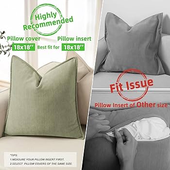 Amazon.com: ZWJD Sage Green Pillow Covers 18x18 Set of 2