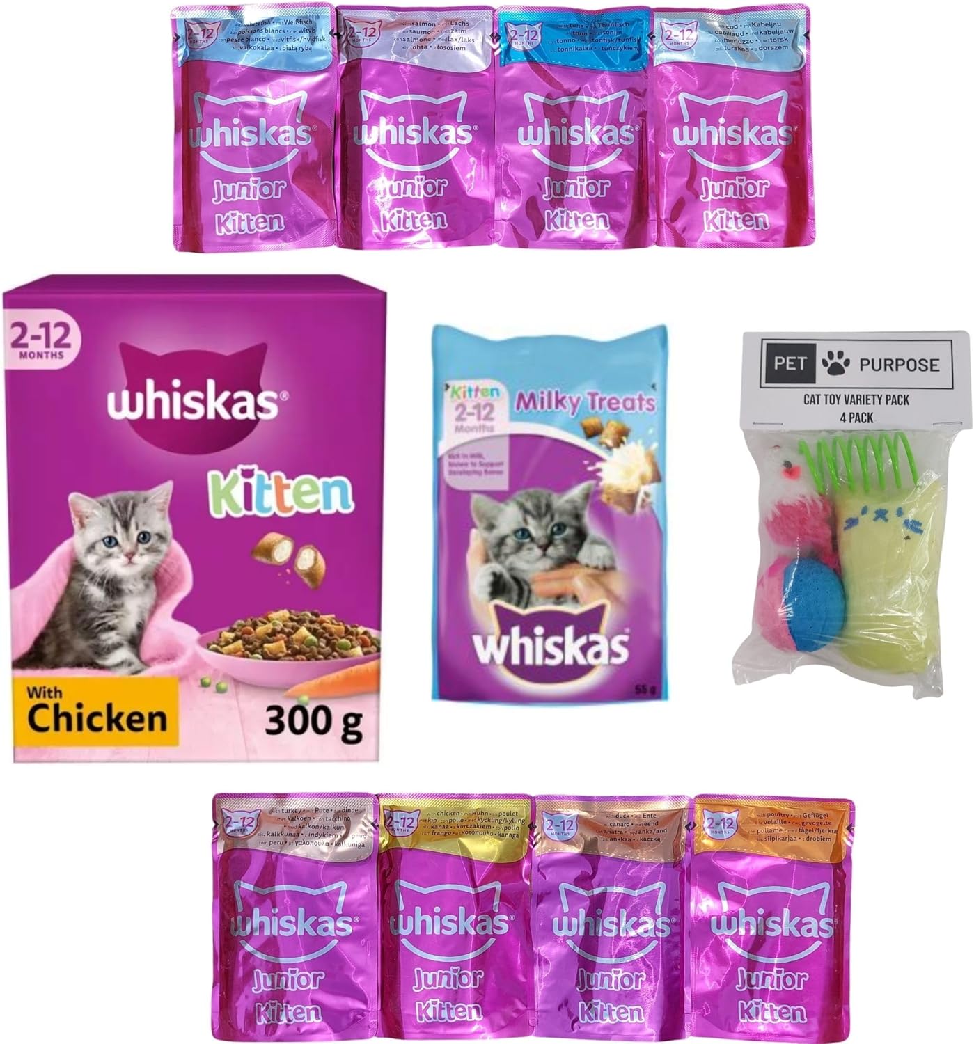 Kitten Wet and Dry Food Pack Whiskas Kitten Food Wet 212 Months 8