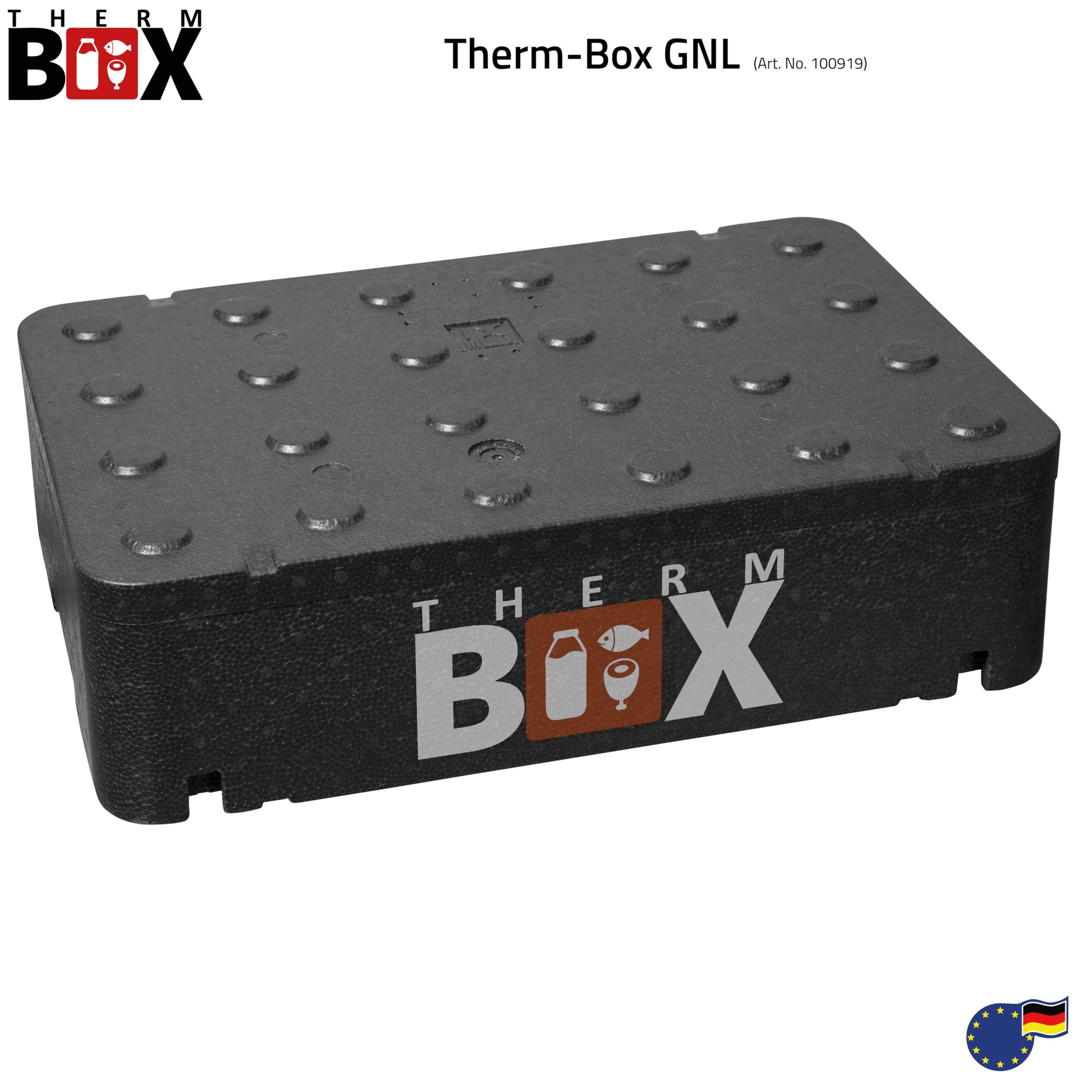 Therm Box Boîte en polystyrène expansé GNL - Intérieur : 54x34x11 cm, 21,5 litres Boîte Isotherme Thermobox Boîte de Maintien au Chaud Glacière Conteneur Thermique Réutilisable