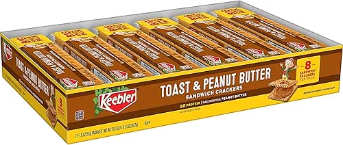 Keebler Toast & Peanut Butter Sandwich Crackers Snack Pack, 1.8