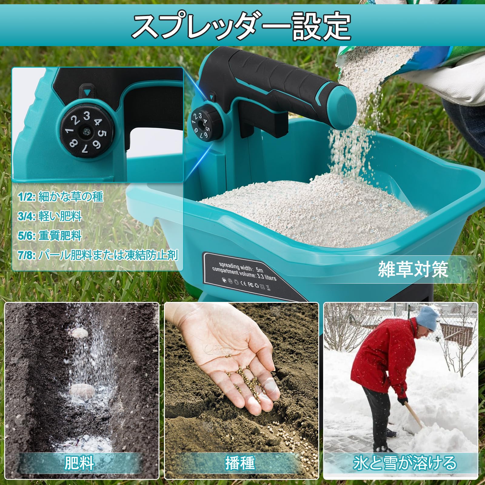 Amazon | bumxca 電動 散粒機 充電式 種まき機 【マキタ 互換品】 充電