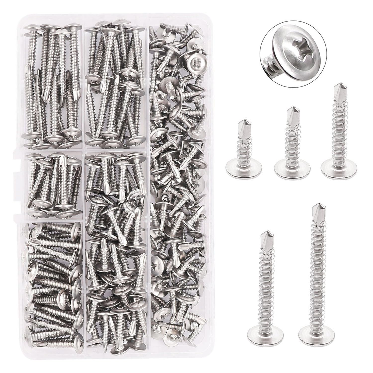 Lexar Industrial #8 X 5/8 Phillips Truss Head Sheet Metal Screws – Type AB, 1500 Pack