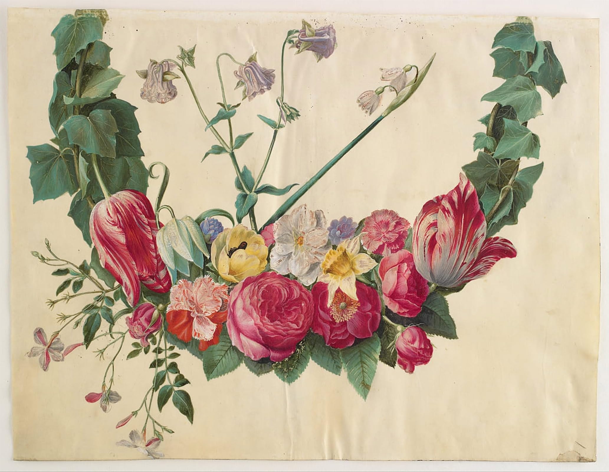 POSTERIIk Famous Modern Artwork Art Mural Blomsterranke by Hans Simon Holtzbecker Oil Paintings Pictures for Home Decor 60x90cm