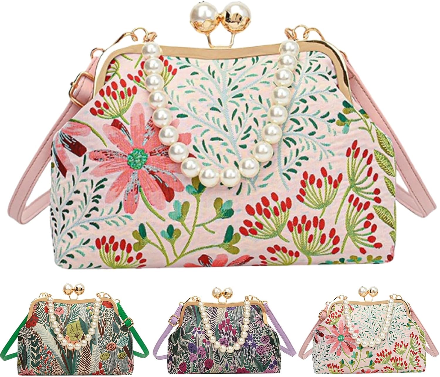 Crossbody Bags for Women Trendy Floral & Leaf Print Fashion Versatile Elegant Purse for Ladies Shoulder Sling Handbags