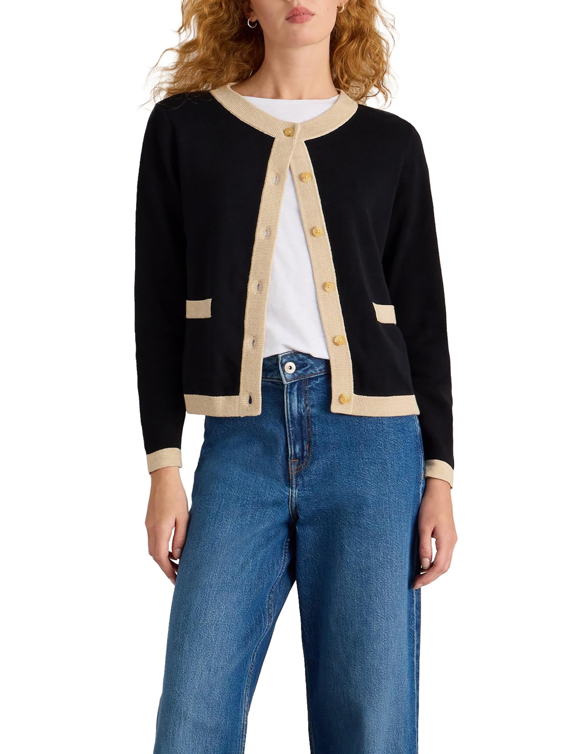White Stuff Women's Blk Mlt Charlotte Cardigan Sweater, 18