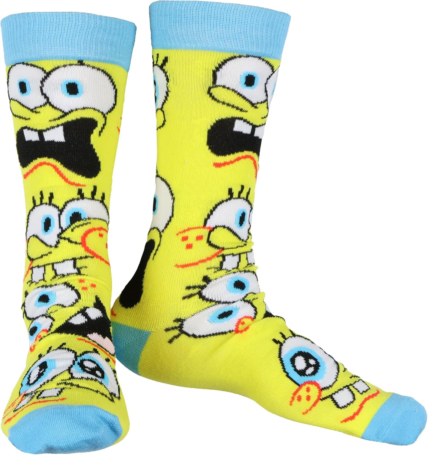 Nickelodeon SpongeBob Squarepants Socks Men's Allover Character Designs 7-Pair Adult Crew Sock Set (Fits Shoe Size 6-12) - Image 2