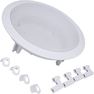 AERZETIX - C66080 - Rejilla de protección empotrada para Altavoz 16.5cm de Techo suspendido - diámetro 235mm - Color Blanco - música Sonido Cine en casa Cocina Sala de Estar baño