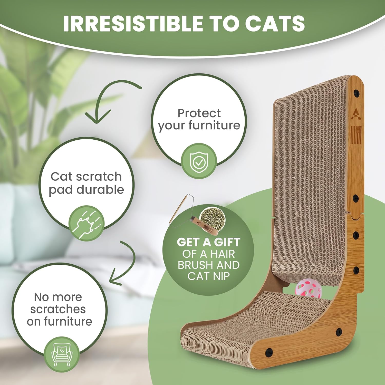 review Cat Scratcher L Shape Cat Scratcher Scratch Pad Scratcher Pad Cardboard Cat Scratching Multifunction Cat Scratch Pad Wall Mounted for Indoor with Ball Toy Pet Hair Remover and Catnip Included