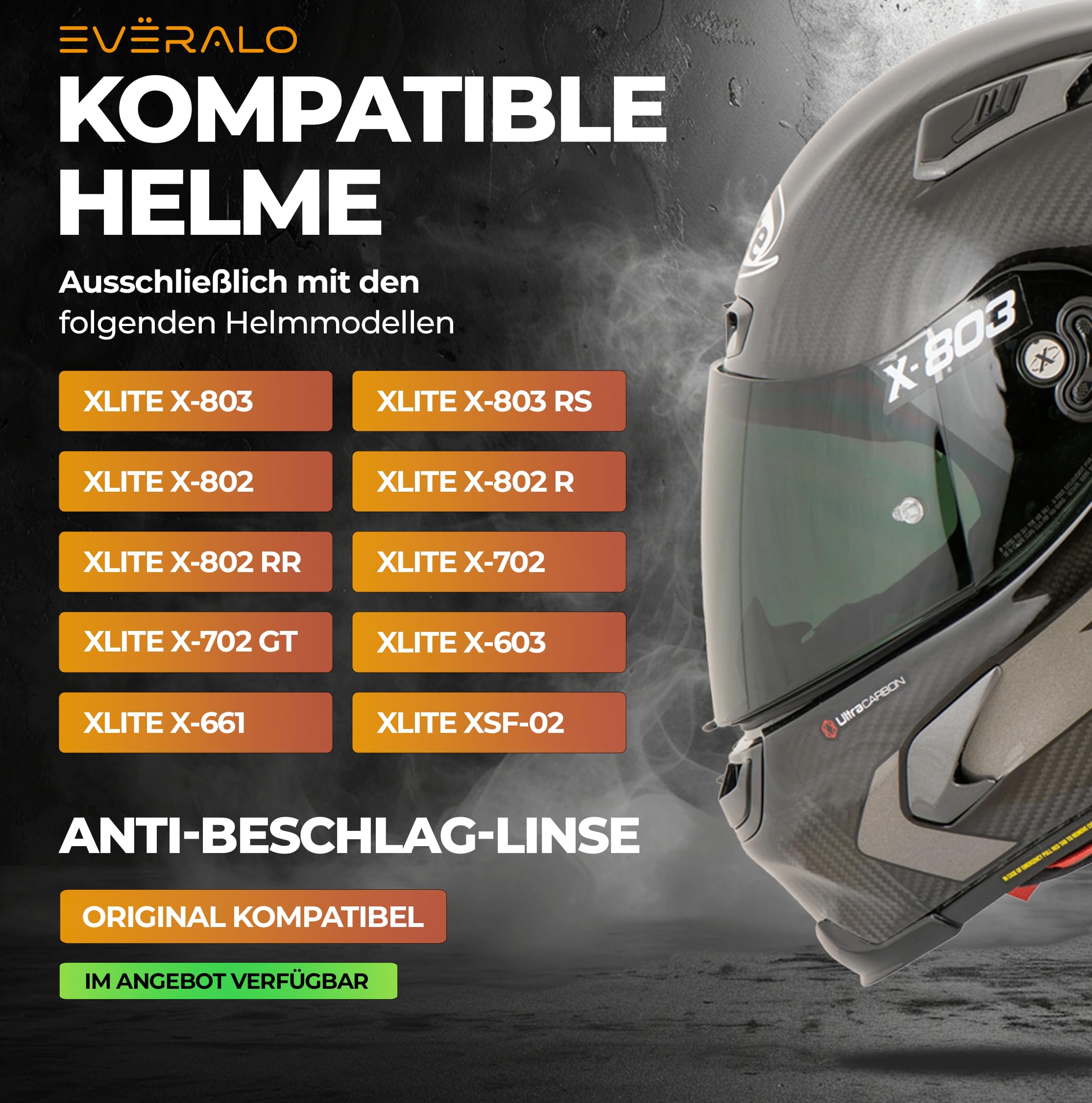 kompatibel mit Visier Xlite X803 - X802 - X802r - X802rr - X702 - X661 - X603 - Xsf 02 (Photocromisch)