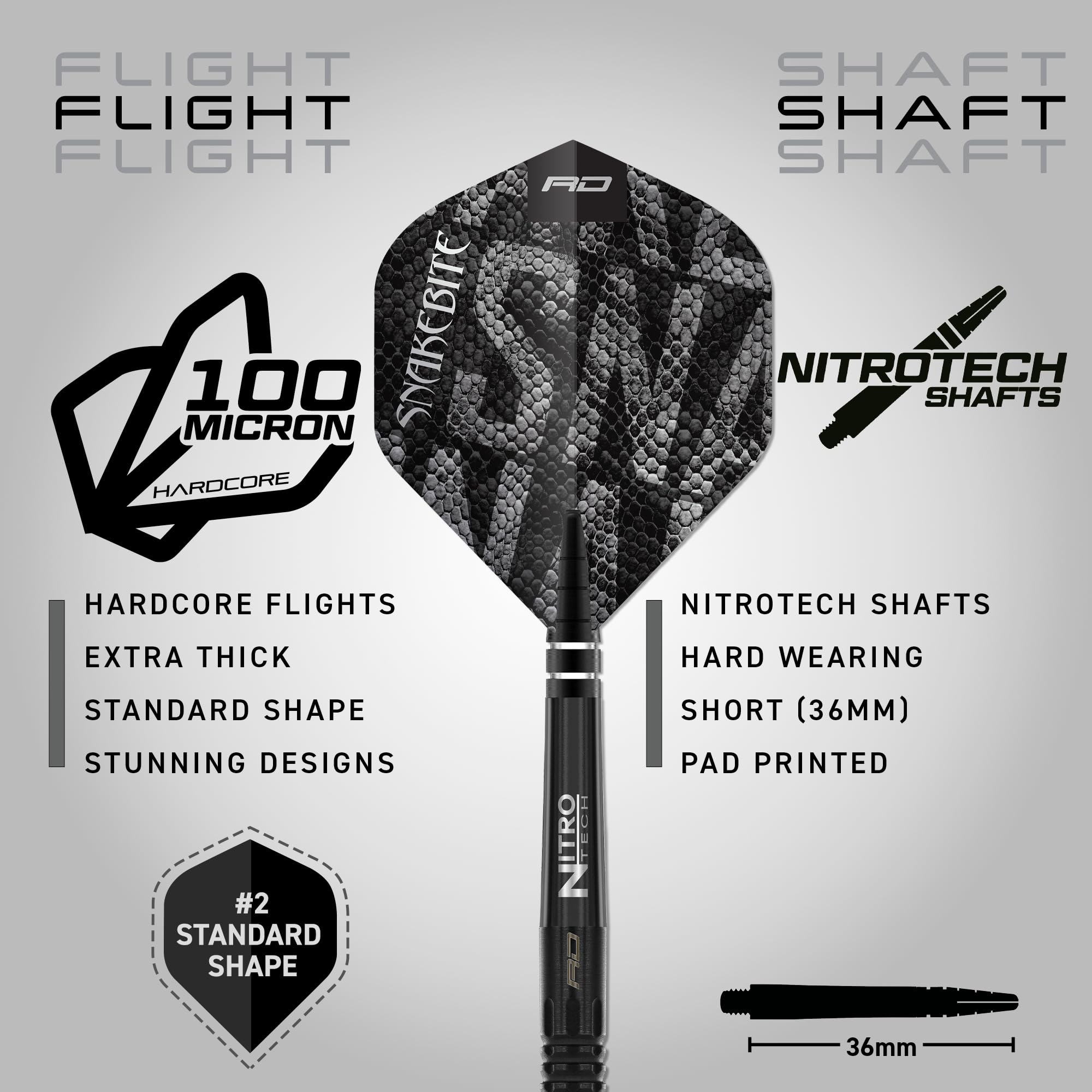RED DRAGON Darts - Profispieler - Peter Wright 'Snakebite' | Black Mamba Serie Dart Pfeile | 90% Tungsten Profi Dartpfeile - Beinhaltet Dartflüge & Schäfte | 18g Weiche Spitze & 22g, 24g Steeldarts